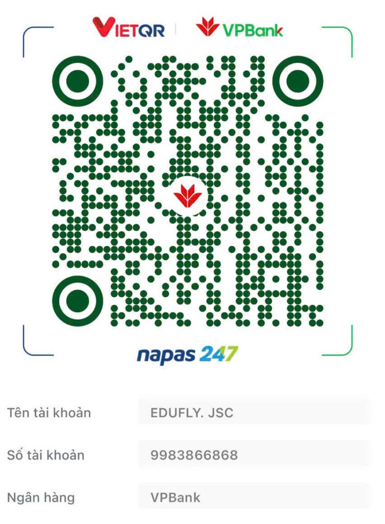 Mã QR thanh toán – VPBank – EDUFLY. JSC – 9983866868